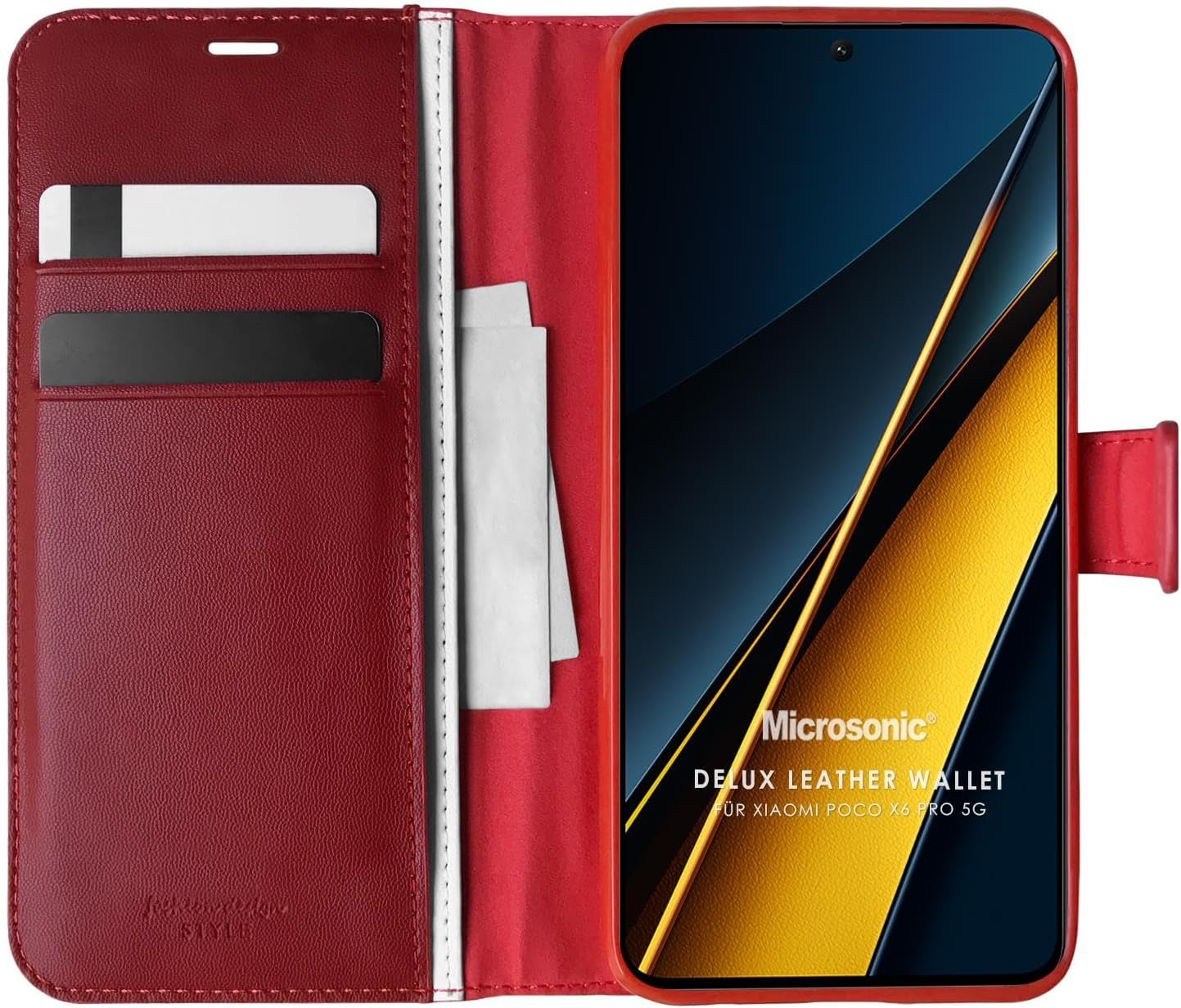 Alternative view of X6 Pro 5G Kılıf Delux Wallet Kırmızı [ X6 Pro 5G ile Uyumlu Kılıf - Kırmızı]