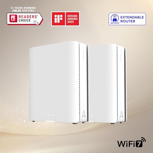 ZenWifi BQ16 BE25000 Wifi7 Quad Band Kablosuz Mesh Sistemi (Beyaz, İkili Paket)