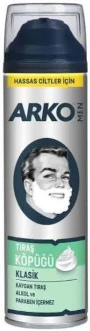 Arko Men Traş Köpüğü Klasik Hassas Ciltler 200 Ml