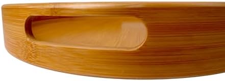 Alternative view of 35cm Yuvarlak Bambu Servis Tepsisi, Ahşap Yuvarlak Tepsi, Bambu Tepsi (35cm*35.cm*6cm)