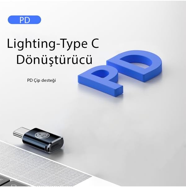 Alternative view of Livx 35W Lightning to Type C 15 Max Pro Plus Yuva Çevirici Hızlı Şarj Aktarımı OTG Dönüştürücü Gri OTGTM-G