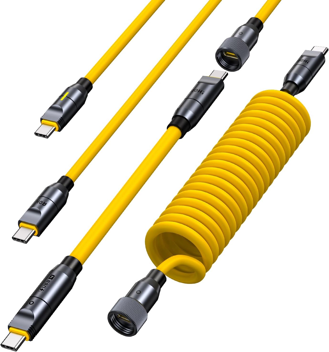 240W 8'i 1 arada USB C Kablo ve Yıldırım Kablo Seti, Geleceğin PD3.1 Tip C Hızlı Şarj Kablosu ve MFi Sertifikalı Yıldırım Kablosu Seti MacBook iPad Galaxy  için