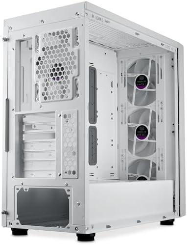 Alternative view of Cooler MasterBox 600 – E-ATX Airflow muhafazası Back-Connect-MB ve 420 mm radyatör uyumlu, 3 x 140 mm & 1 x 120 mm ARGB-PWM fan önceden yüklenmiş, sertleştirilmiş cam duvar, USB 3.2 Gen 2x2 Tip