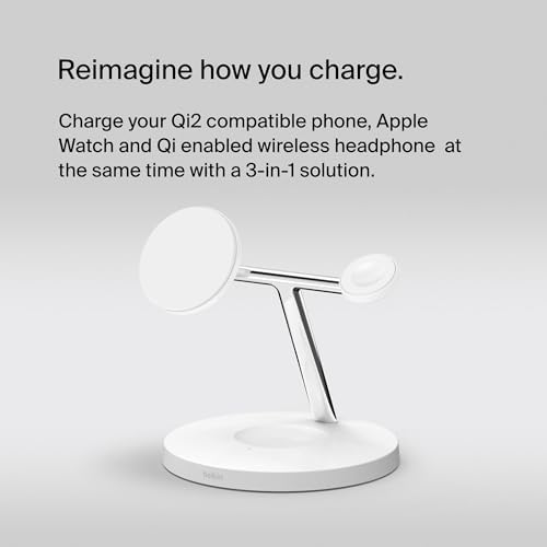 Alternative view of BoostCharge Pro 3'ü 1 Arada Qi2'li Kablosuz Şarj CihazıŞarj Standı - Beyaz