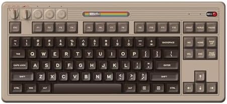 8BitDo Retro Mekanik Klavye, Bluetooth/2.4G/USB-C Hot Swappable Oyun Klavyesi, 87 Tuşlu, Çift Süper Düğmeli ve Süper Çubuklu, Windows ve için - C64 Edition - QWERTY İngilizce Klavye