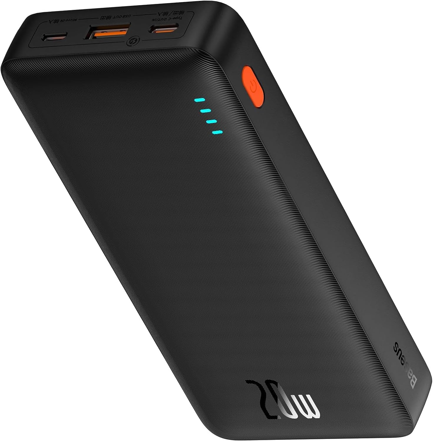 Alternative view of Airpow Hızlı Şarj Power Bank 20000mAh 20W, Siyah (USB to Type-C 50cm Siyah kablo dahil)