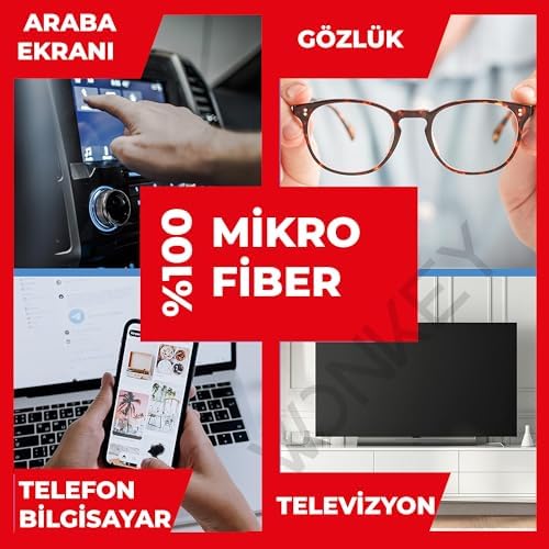 Tüy Bırakmayan Mikrofiber Bez, Lens, Gözlük, Telefon,, iPad, Tablet, Bilgisayar, Laptop Ekranı LCD TV ve Diğer Hassas Yüzeyler için Silme Bezi, Mikrofiber Temizleme Bezi (2 Adet 30x30 cm)