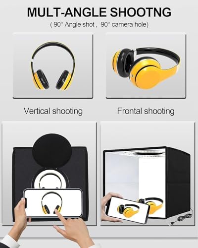 Mini Resim ve Fotoğraf Stüdyosu Işık Kutusu 40cm x 40cm Fotoğraf Çekim Çadırı Taşınabilir Katlanabilir +6 Çeşit Küçük Ürünler İçin Çift Taraflı Renkli Arka Planlar