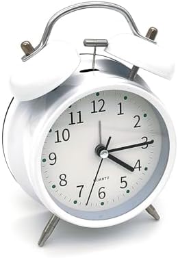 Alternative view of 16cm Büyük Boy Akar Saniyeli Alarm Çalar Saat - Nostaljik Masa Saati Beyaz