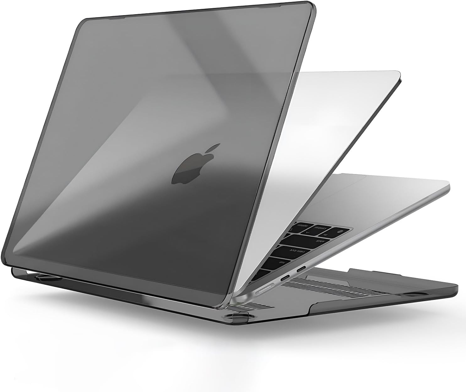 Alternative view of MacBook Air 15,3 ile Uyumlu M5 (A3448) M4 (A3241) M3 (A3114) M2 (A2941) Polikarbonat Sert Koruyucu Çizilme ve Darbe Önleyici Kılıf (Siyah Şeffaf, 15 inç 2023-2026)