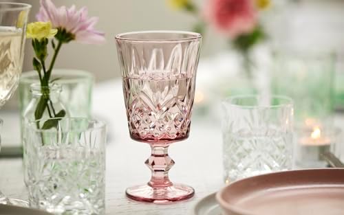 Glas Sorrento Şarap Kadehi 4 Adet 29 Cl Pembe