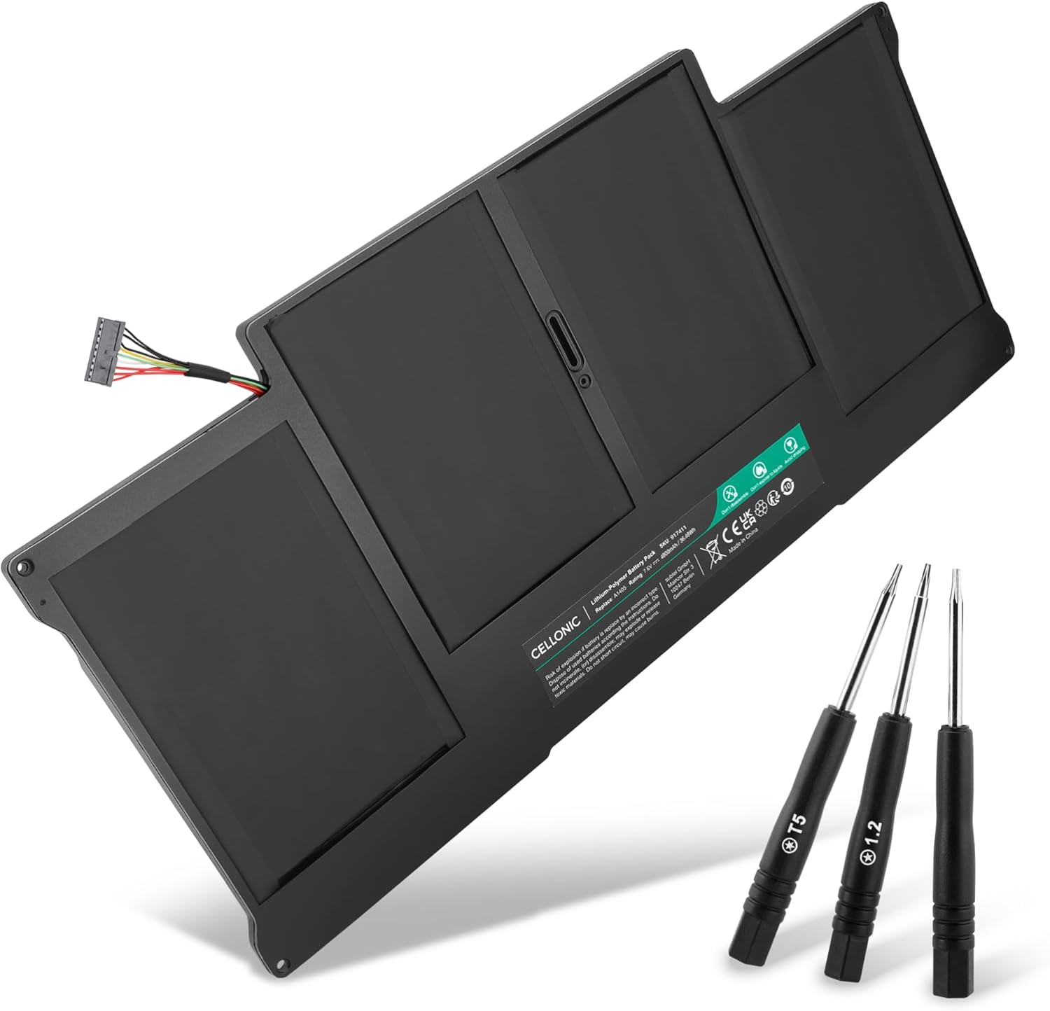Alternative view of CELLONIC 1 x MacBook Dizüstü Bilgisayar Pil, MacBook Air 13 - A1466 - Mid-2017, MacBook Air 13-A1466 - Mid-2012, A1369-(4800mAh, 7.4V) ile uyumludur