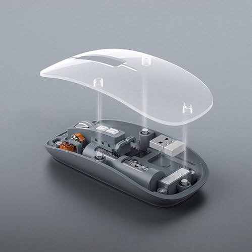 Alternative view of Şeffaf Kablosuz Mouse USB Reciever ile Bağlan Modern Transparan Tasarım ile Tarzını Yansıt M233 (Gri)