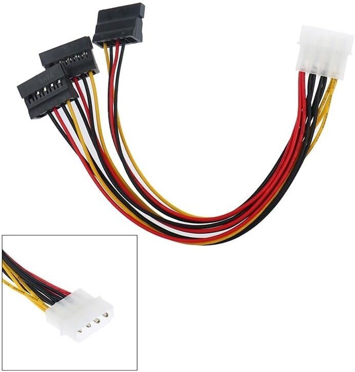 Üçlü 3 Port ide Molex Sata Power Hdd 4 pin Güç Kablosu 5101
