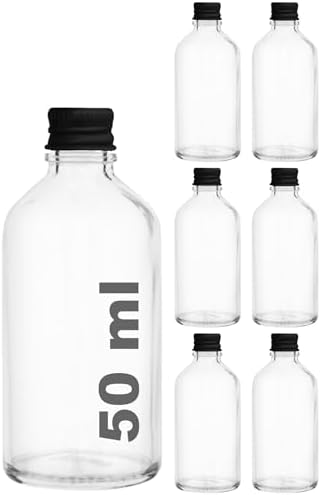 Alternative view of 50 cc Siyah Metal Kapaklı Hediyelik Shot Şişesi 50 ml Kolonya Koku Süs Küçük Şeffaf Cam Şişe 6 Adet