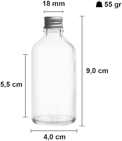 Alternative view of 50 cc Gümüş Metal Kapaklı Hediyelik Shot Şişesi 50 ml Kolonya Koku Süs Küçük Şeffaf Cam Şişe 6 Adet