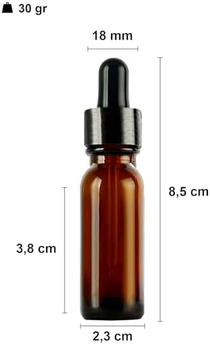 10 ml Metal Kapaklı Damlalık Dropper Şişesi Serum 10 cc Cam Şişe 6 Adet (Siyah Kapak, /Kahverengi)