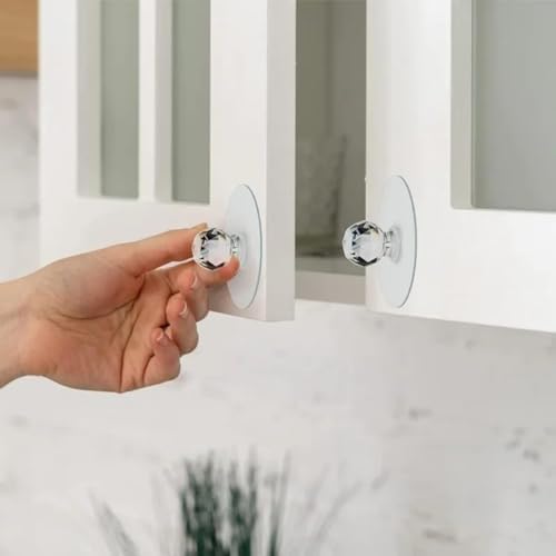 Alternative view of Şeffaf Kulp Kristal Başlıklı 4'lü Yapışkanlı Kulp Dolap Çekmece Kulp Tutacak Askı