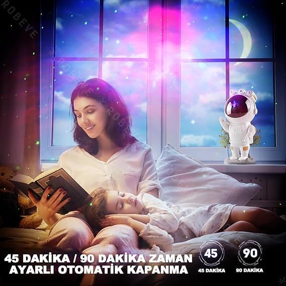 Astronot Gece Lambası Galaxy Projektör,LED Galaksi Işık Projektörü Çok Renkli Galaksi Yıldızlı Gece Işığı Uzaktan Kumandalı Projektör Lambası Yatak Odası Hediye için USB Planetaryum Projektörü