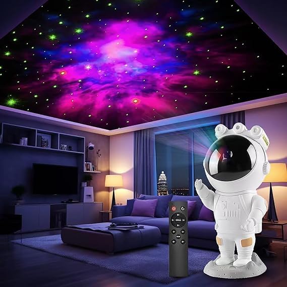 Alternative view of Astronot Gece Lambası Galaxy Projektör,LED Galaksi Işık Projektörü Çok Renkli Galaksi Yıldızlı Gece Işığı Uzaktan Kumandalı Projektör Lambası Yatak Odası Hediye için USB Planetaryum Projektörü