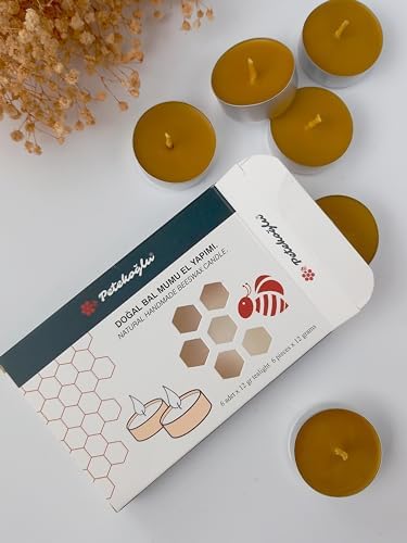 (6 Adet) Tealight Mum Doğal Petek mum Standart Boy