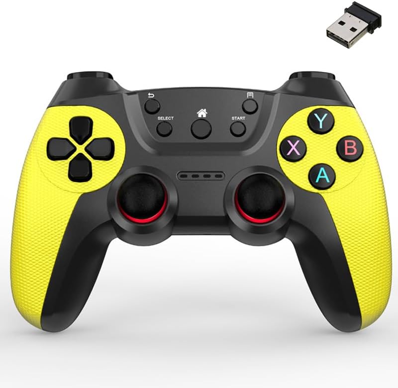 Alternative view of 2.4G Kablosuz Gamepad PC Uyumlu Pilli Joystick Oyun Kolu Kişiselleştirilmiş Düğme, Hassas Trigger Kaymaz Tasarım G2.4G (Sarı)
