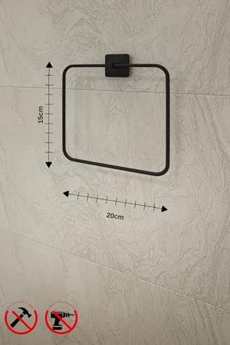 Alternative view of Banyo Yapışkanlı Aksesuar Seti Havluluk T.Kağıtlık ve Peçetelik Kare Siyah 5 li Set