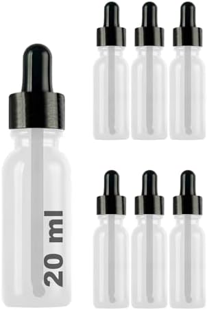 Alternative view of 20 ml Metal Kapaklı Damlalık Dropper Şişesi Serum 20 cc Cam Şişe 6 Adet (Siyah Kapak, Şeffaf)