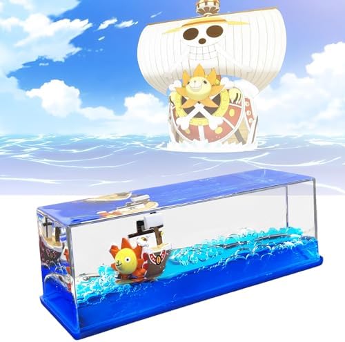 Yolcu gemisi One Piece Fluid şişe "Thousand Sunny" Ship Fluid Bottle, tek kutuda batmayan tekne, korsan gemi dekorasyonu, ev, araba, vitrinler, masa dekorasyonu için bir gemi