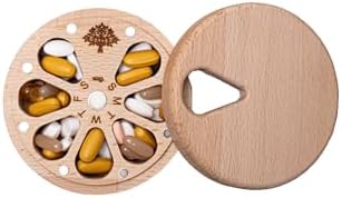 Alternative view of Haftalık Hap Kutusu Düzenleyici, 7 Günlük Hap Düzenleyici, İlaç ve Vitamin için Ahşap Sevimli Hap Düzenleyici, Hap Düzenleyici, Günlük Taşınabilir Seyahat Hap Kutusu, Haftalık Hap Düzenleyici, Manyeti