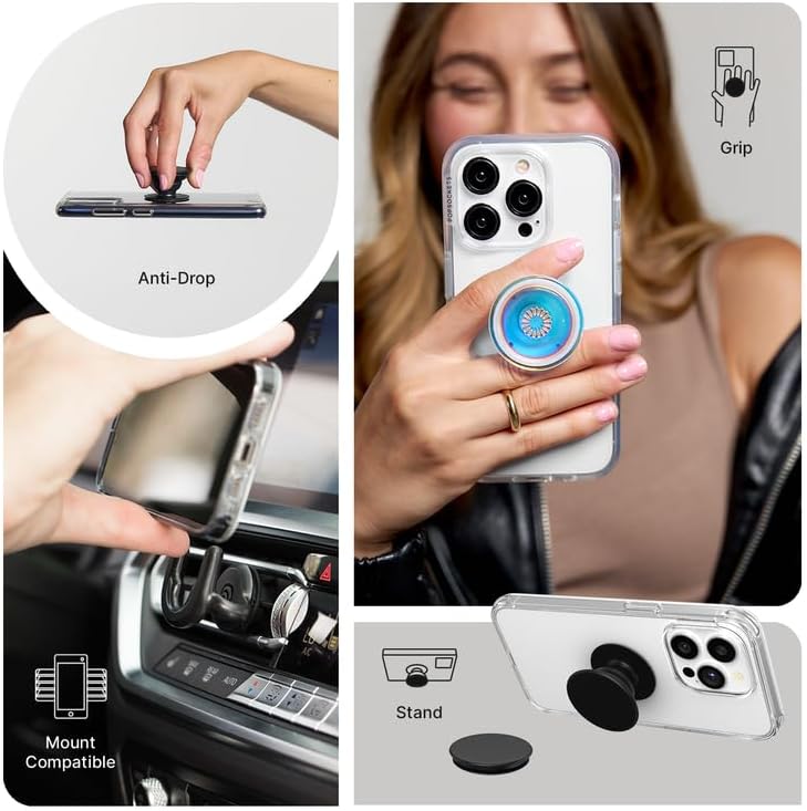 PopGrip - Akıllı telefonlar ve tabletler için değiştirilebilir üst kısım ile uzatılabilir taban ve sap - Alüminyum Nigiri