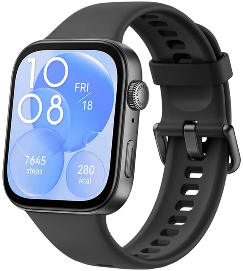 WATCH FIT 3 Akıllı Saat, iOS ve ile uyumlu, 1.82 inç AMOLED Ekran, Ultra İnce Tasarım, Kapsamlı Sağlık Takibi, Kapsamlı Sağlık Yönetimi, 10 Güne Kadar Pil Ömrü, Siyah