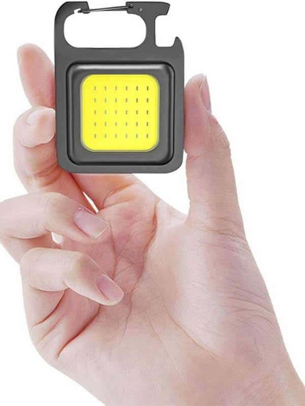Alternative view of 3 Adet Led Anahtarlıklı Metal Kasa El Feneri Şişe Açacağı Usb’li Şarj Edilebilir Cep Boy Cob 800Mah