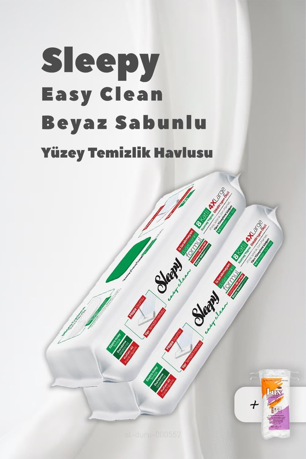 Alternative view of 4 XL Mopa Uyumlu Beyaz Sabunlu Havlu 2 Paket ve Pamuk