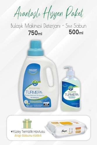 Bulaşık Makinesi Deterjanı 750 ml, Sıvı Sabun 500 ml ve Arap Sabunlu 100'lü