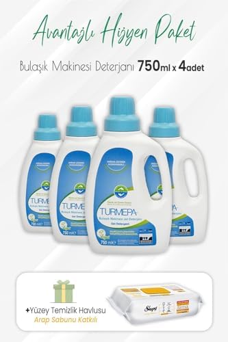 Alternative view of Jel Bulaşık Makinesi Deterjanı 750 ml x 4 Adet ve Arap Sabunlu Yüzey Temizlik 100' lü