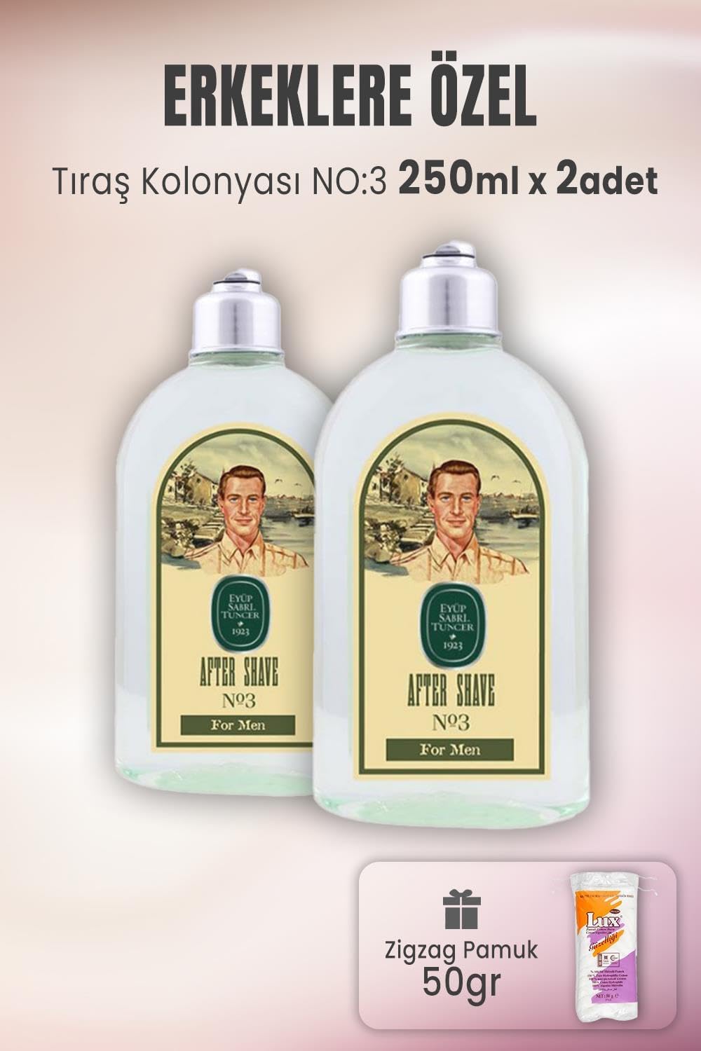 Tıraş Kolonyası No 3 x 2 Adet ve Zigzag Pamuk 100 gr