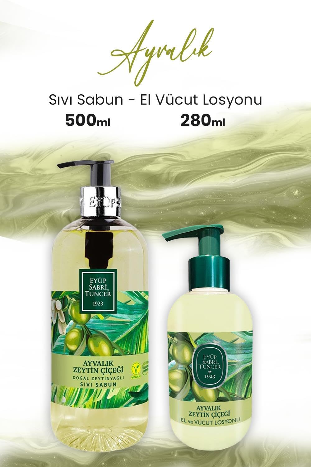 Ayvalık Zeytin Vücut Losyonu 280 ml ve Sıvı Sabun 500 ml