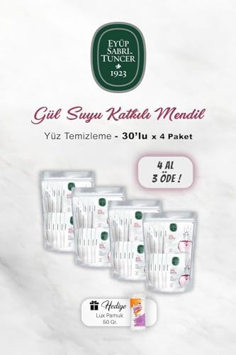 Alternative view of 4 AL 3 ÖDE Gül Suyu Yüz Temizleme Mendili 30'lu, Pamuk Hediyeli