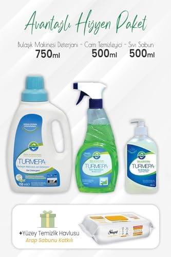 Alternative view of Bulaşık Makinesi Deterjan 750 ml, Cam Temizleyici, Sıvı Sabun 500 ml ve Arap Sabunlu 100'lü