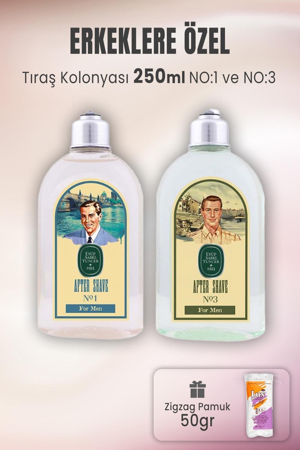 Tıraş Kolonyası No 1, No 3 ve Zigzag Pamuk 50 gr
