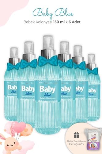 Alternative view of Baby Blue Bebek Kolonyası 150 ml x 6 Adet ve Kare Bebek Pamuğu