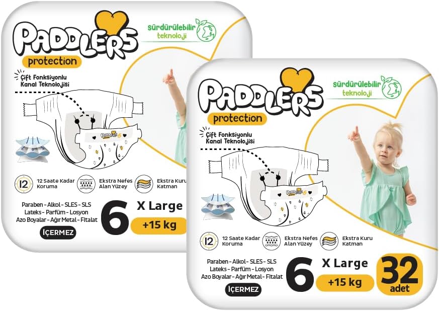 Protection Bebek Bezi 6 Numara X-Large (15+ Kg) 64 Adet – 2’li Set, Maksimum Koruma