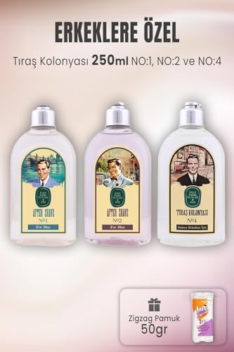 Tıraş Kolonyası Set 1-2-4 ve Zigzag Pamuk 50 gr