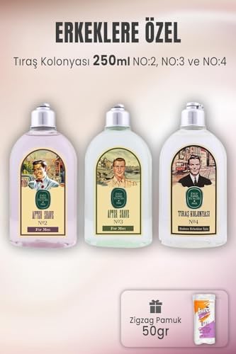 Tıraş Kolonyası Set 2-3-4 ve Zigzag Pamuk 50 gr