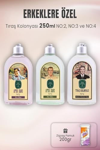 Tıraş Kolonyası Seti 2-3-4 ve Zigzag Pamuk 200 gr