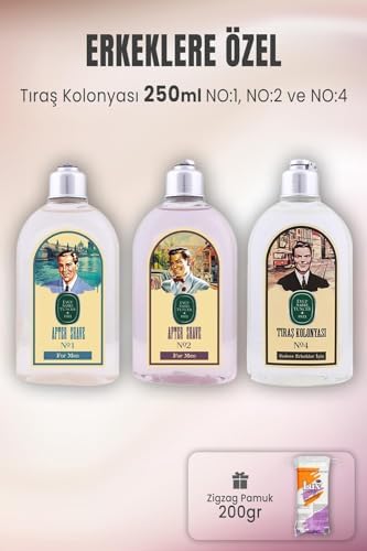 Tıraş Kolonyası Seti 1-2-4 ve Zigzag Pamuk 200 gr