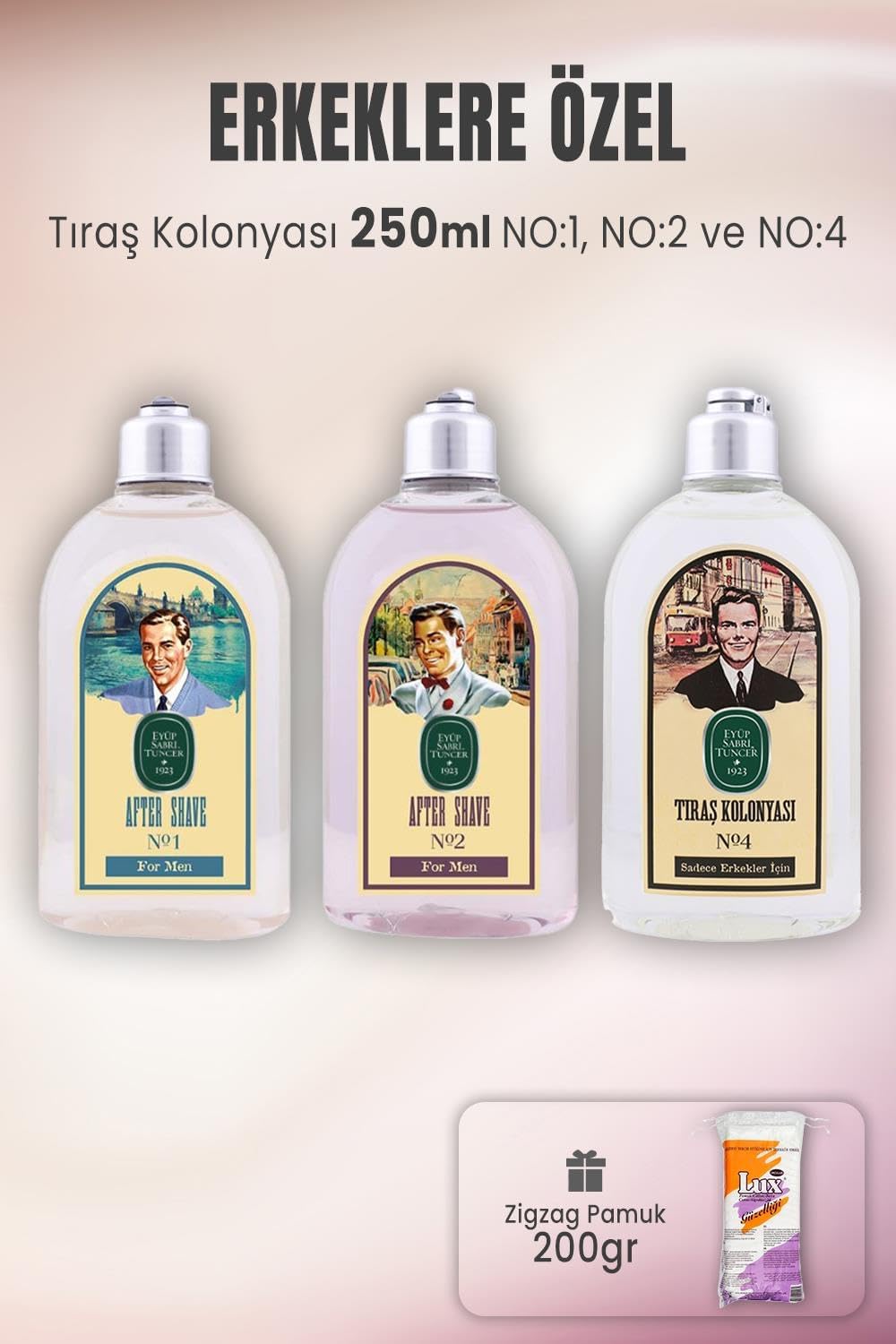 Alternative view of Tıraş Kolonyası Seti 1-2-4 ve Zigzag Pamuk 200 gr