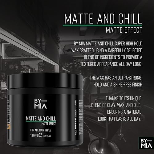 BY MIA And Chill Ultra Doğal Mat Görünüm | Süper Yüksek Tutuş | Erkekler ve Kadınlar İçin Saç Vaksı 130 ml
