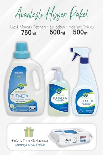Alternative view of Bulaşık Makinesi Deterjanı 750 ml, Sıvı Sabun, Yağ Sökücü 500 ml ve Mopa Uyumlu Yüzey 80'li